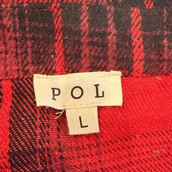 POL Red Plaid Vest with Gray Accents - Picture 4 of 5